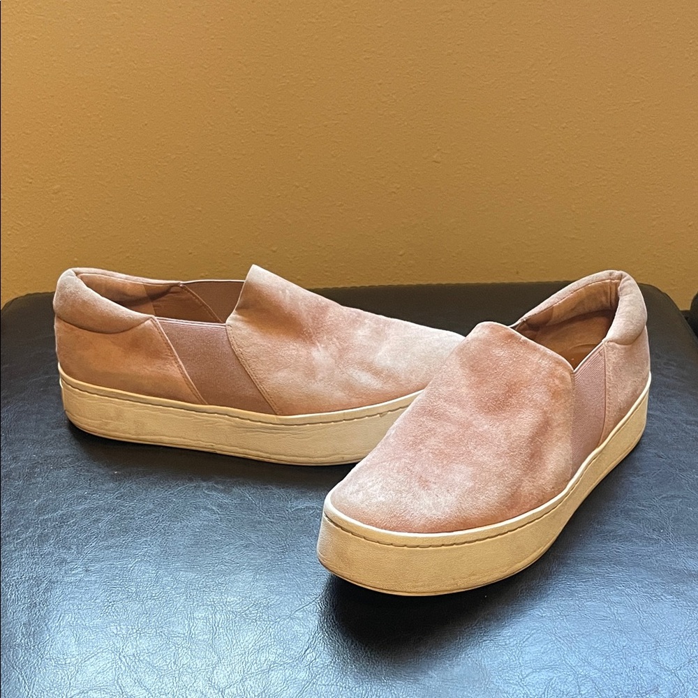 Vince rose colored stretch Slip-On Suede Sneakers